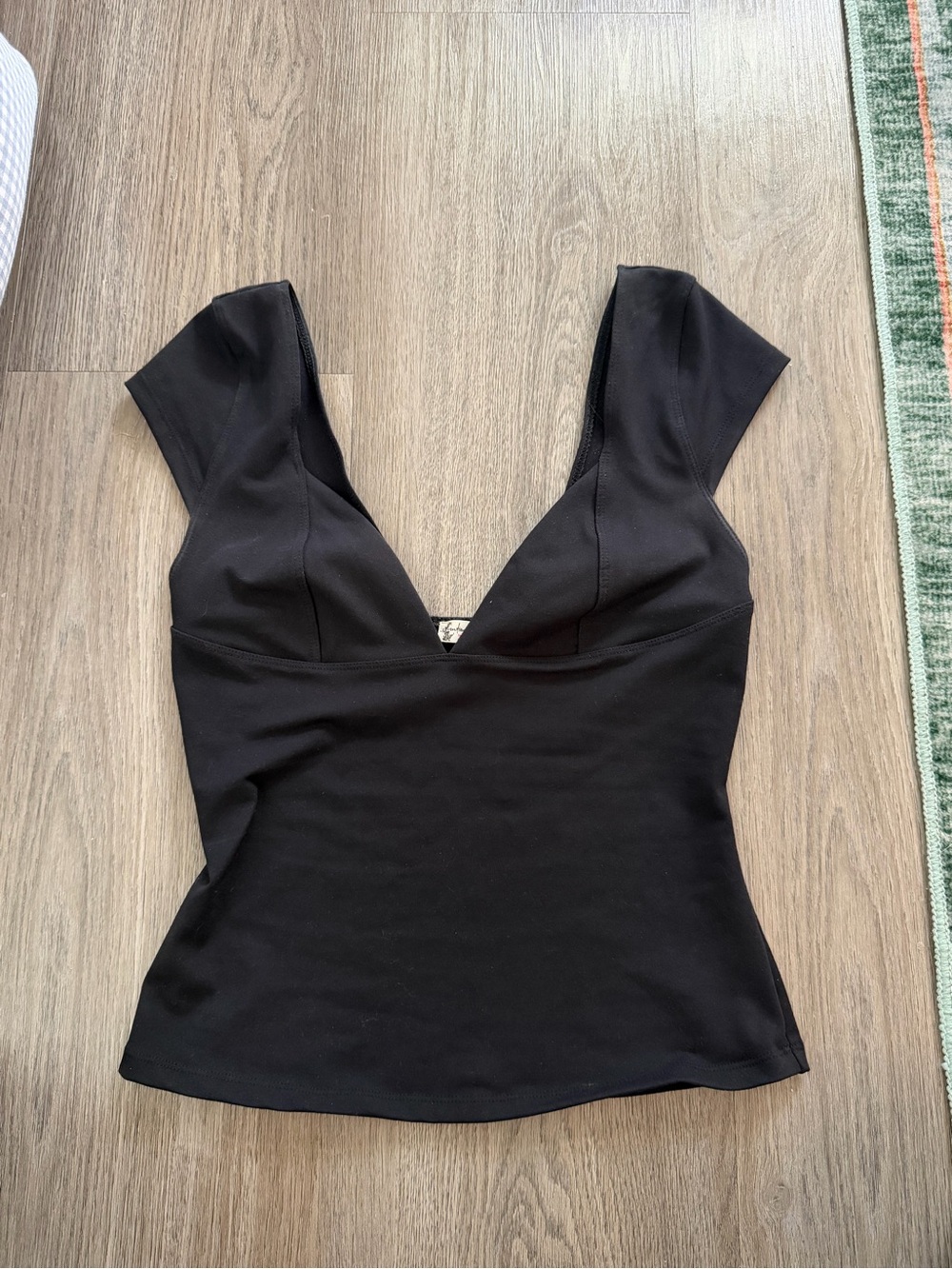 Free People Black V-Neck Fitted Tank